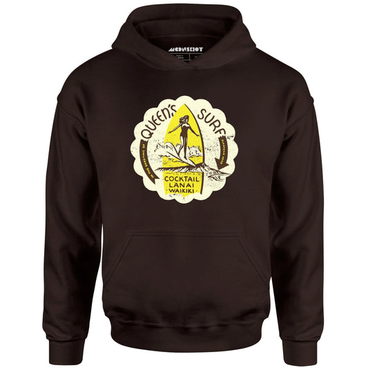 Queen's Surf - Waikiki, HI - Vintage Tiki Bar - Unisex Hoodie