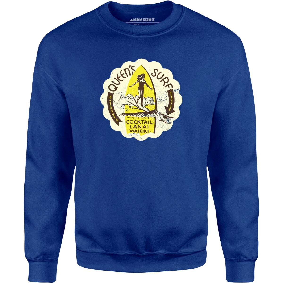 Queen's Surf - Waikiki, HI - Vintage Tiki Bar - Unisex Sweatshirt