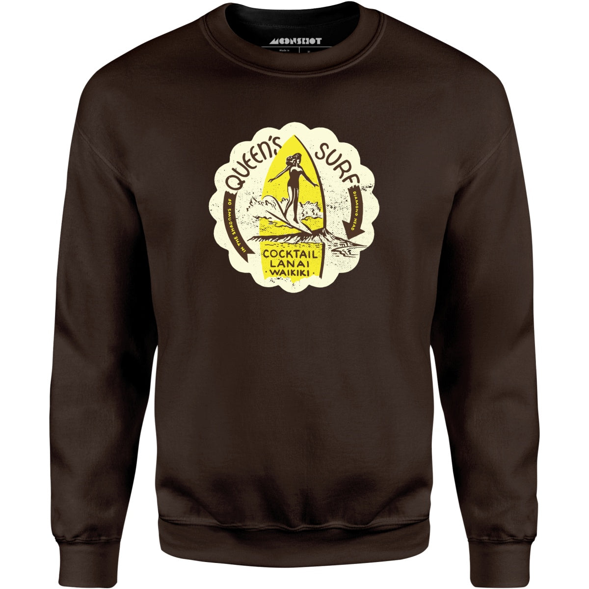 Queen's Surf - Waikiki, HI - Vintage Tiki Bar - Unisex Sweatshirt