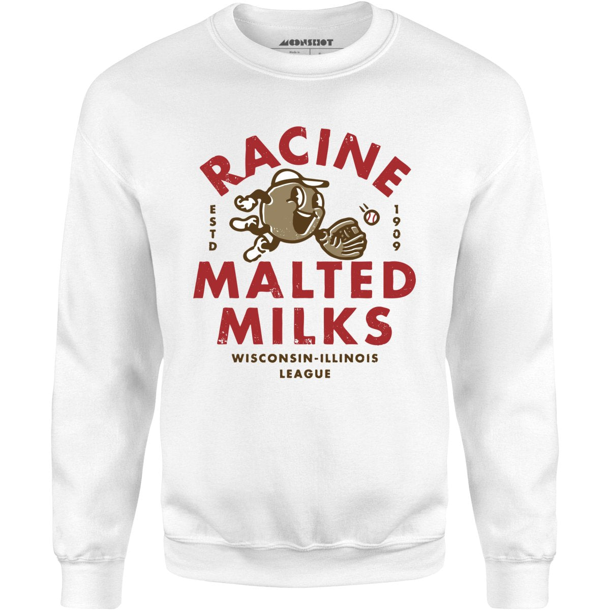 Racine Malted Milks- Wisconsin - Vintage Defunct Baseball Teams - Unisex Sweatshirt