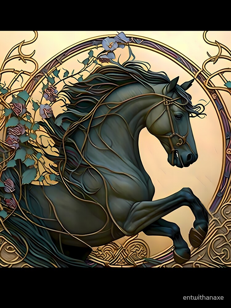 Vintage Art Nouveau Relief Horse Design by entwithanaxe