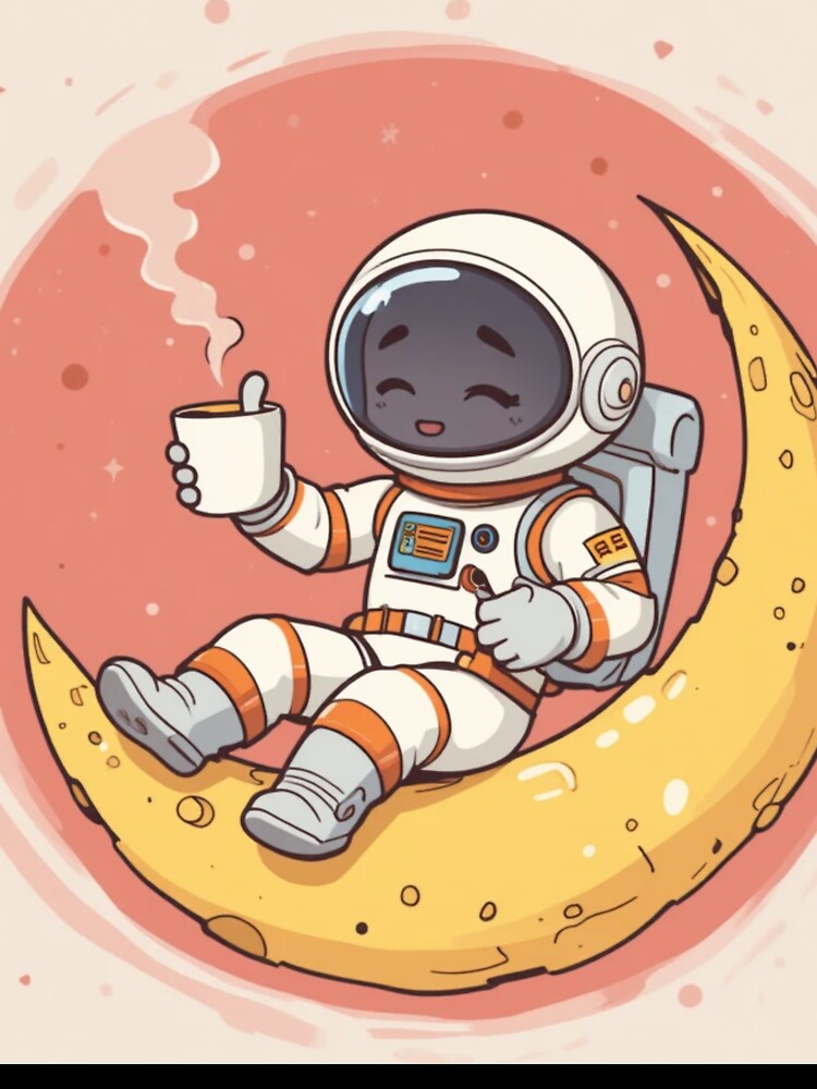 Chill Astronaut Coffee on the Moon by PixelVibe782