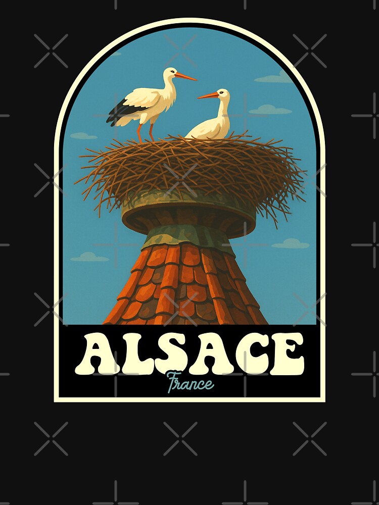 Alsace France Storks Vintage Travel Design by JackCurtis1991