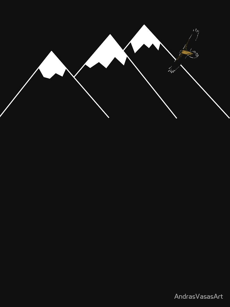 Flying Bearded Vulture with mountains by AndrasVasasArt