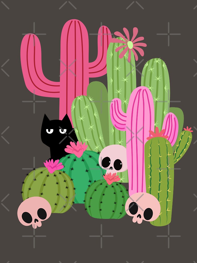 Desert cactus kitty hiding spot by InkRiot Studios