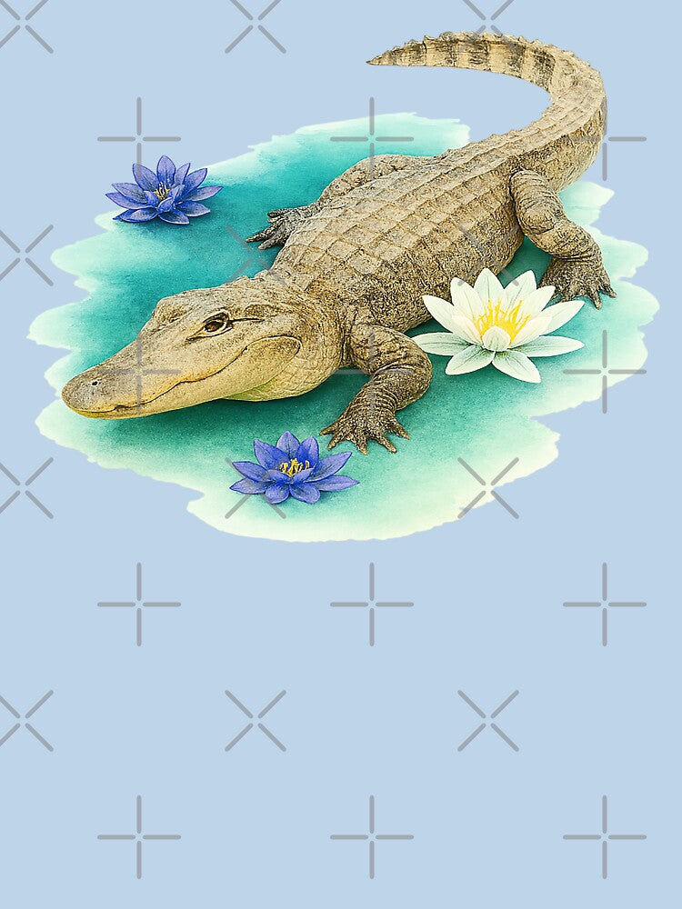 Crocodile in the water, realistic style and painting by theartedivino