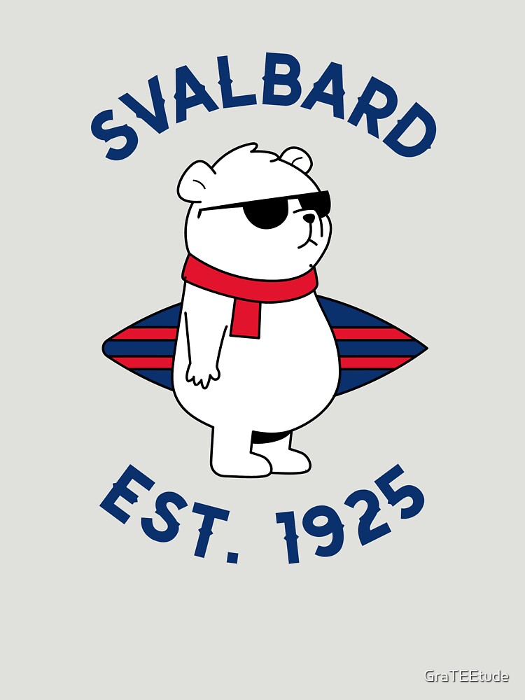 Svalbard Polar Bear in Sunglasses Holding Surf Board Streetwear by GraTEEtude