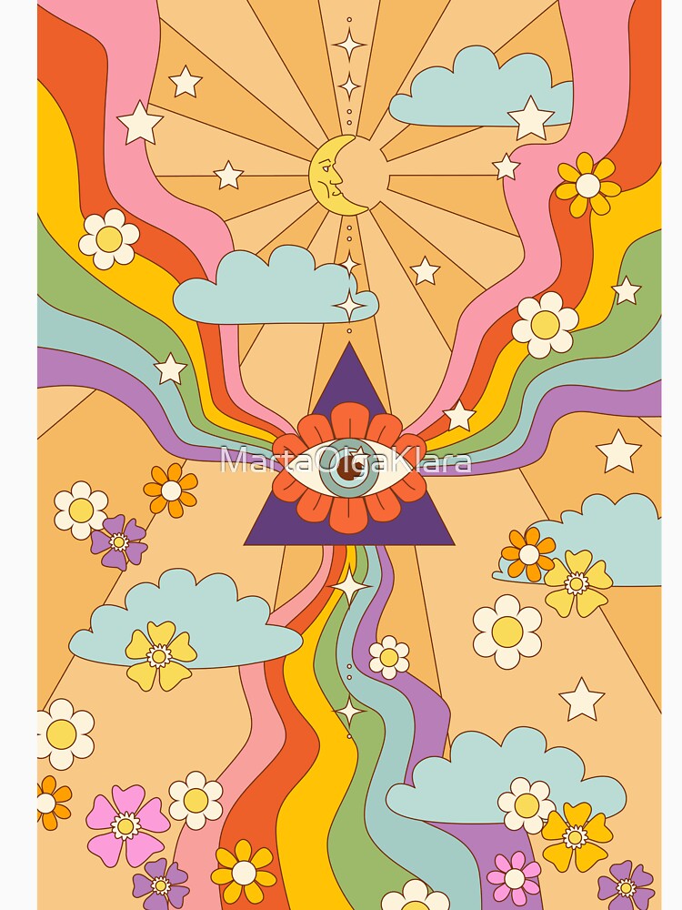 retro hippie boho rainbow print by MartaOlgaKlara