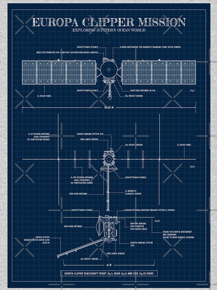 Europa Clipper Mission (Navy Blueprint) by BGALAXY