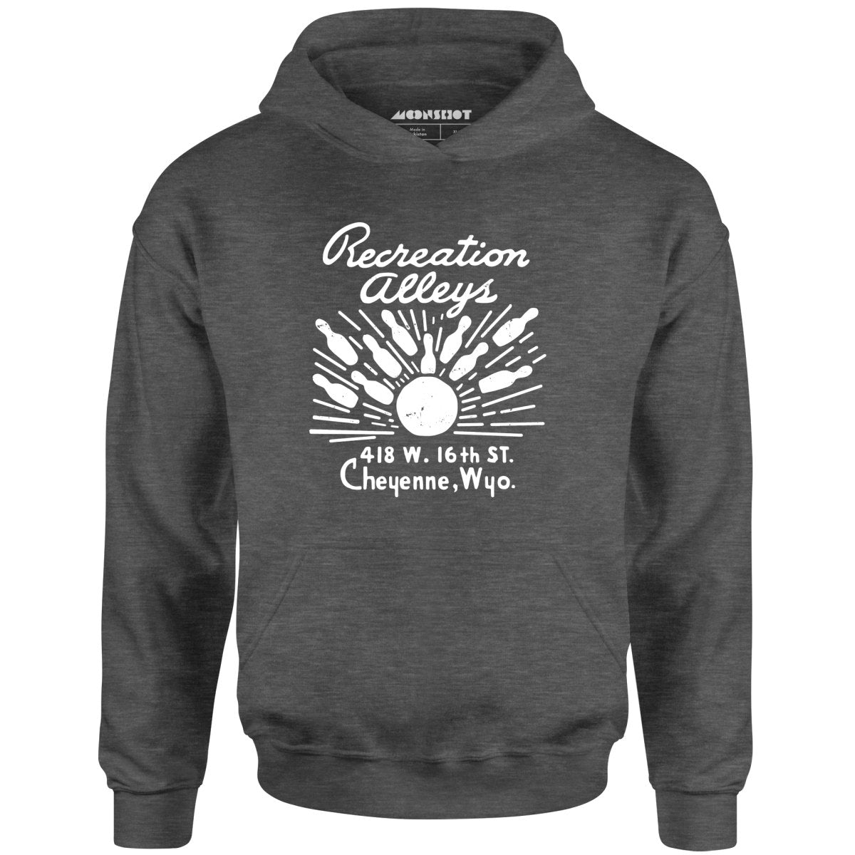 Recreation Alleys - Cheyenne, WY - Vintage Bowling Alley - Unisex Hoodie