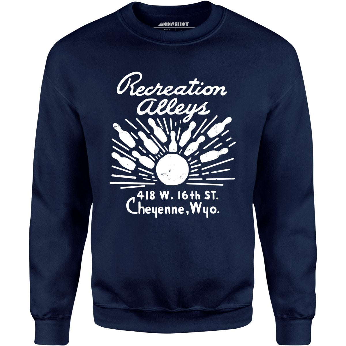 Recreation Alleys - Cheyenne, WY - Vintage Bowling Alley - Unisex Sweatshirt