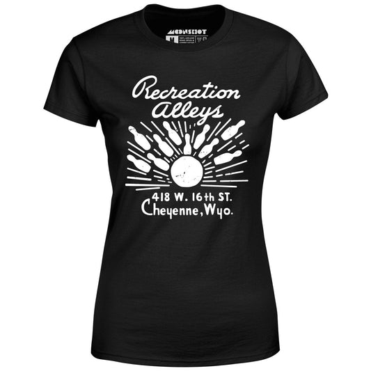 Recreation Alleys - Cheyenne, WY - Vintage Bowling Alley - Women's T-Shirt
