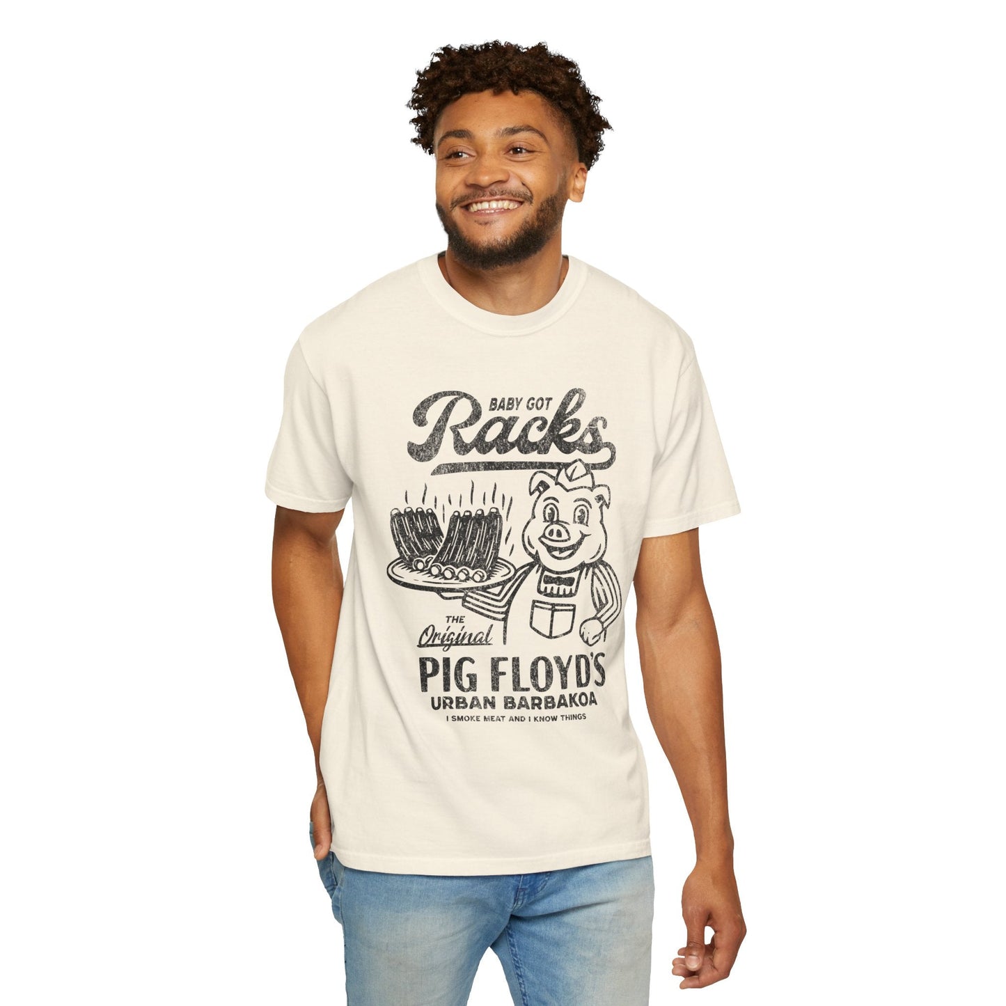 Retro Babby Got Racks Funny Meat Grill T-shirt