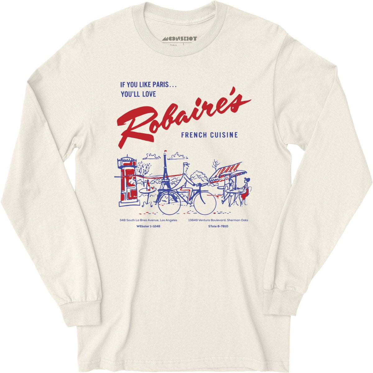 Robaire's French Cuisine - Los Angeles, CA - Vintage Restaurant - Long Sleeve T-Shirt