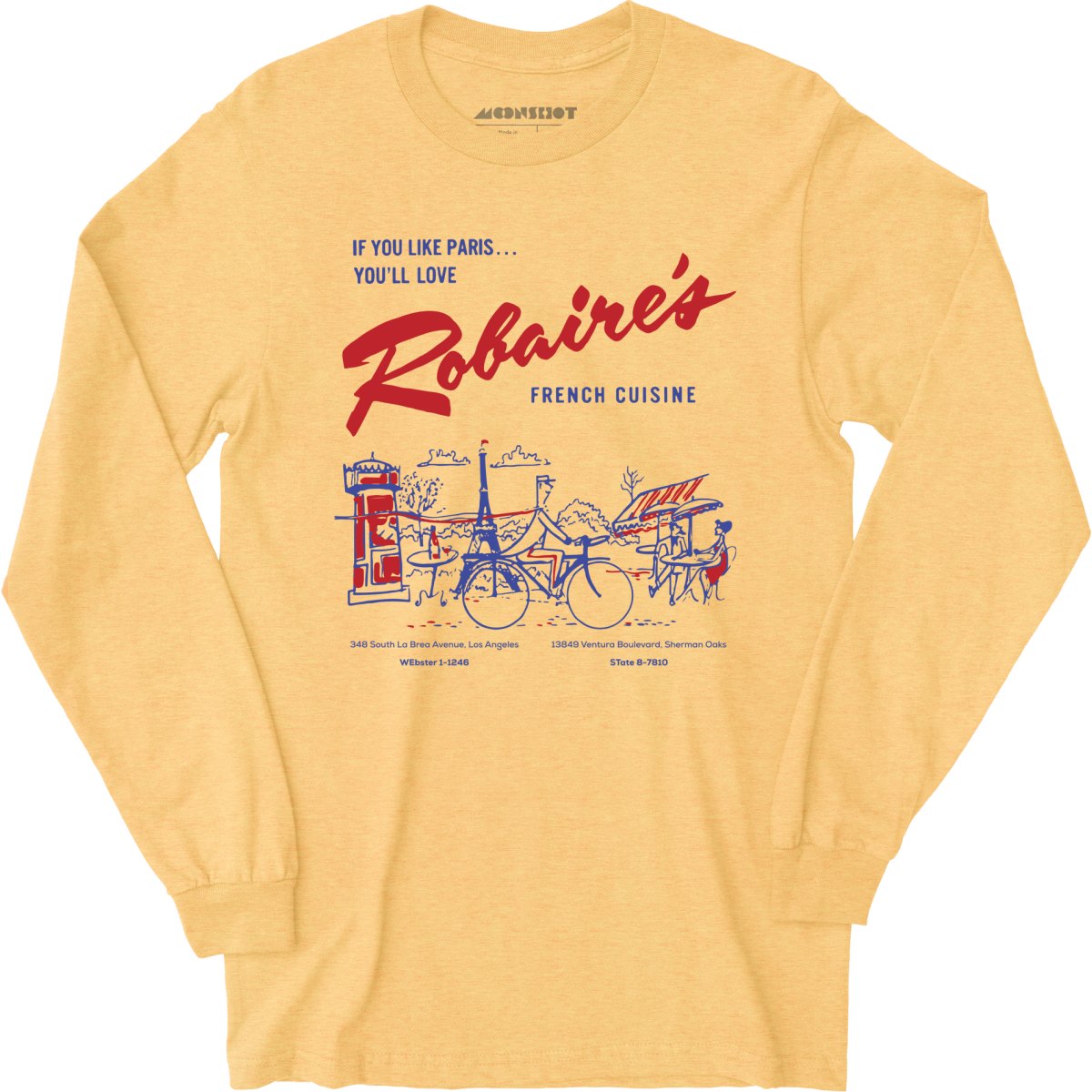 Robaire's French Cuisine - Los Angeles, CA - Vintage Restaurant - Long Sleeve T-Shirt