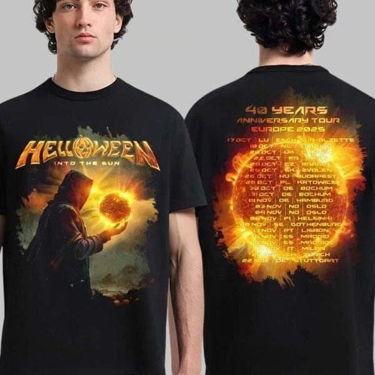 Helloween Europe 2025 Tour Into The Sun T-Shirt Band Graphic Concert Tee S-5XL