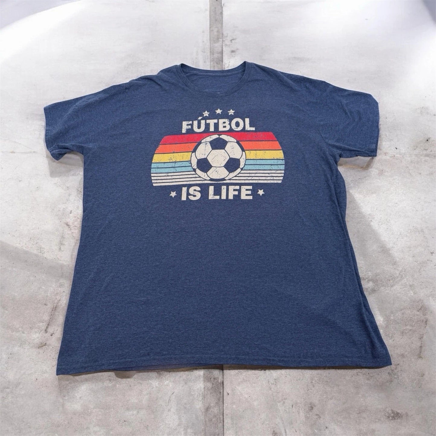 Futbol Is Life Gray Graphic T shirt Soccer Ball 3XL