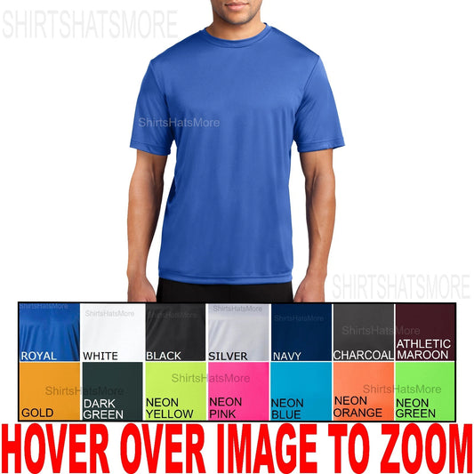 Mens Moisture WIcking Performance T-Shirt Gym Athletic S M L XL 2XL 3XL 4XL UPF