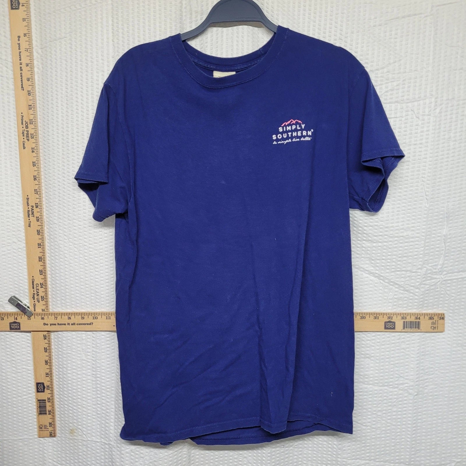 Simply Southern Blue Mountain Graphic T-Shirt Mens Medium Be Simple Live Better