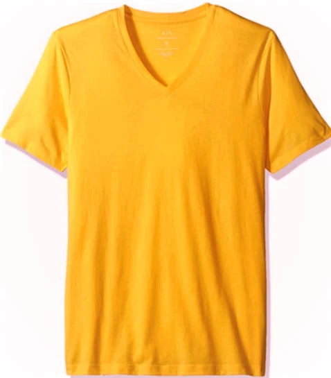 Armani Exchange Men's Short Sleeve Pima Cotton Jersey V-Neck T-Shirt, Gold[ M]