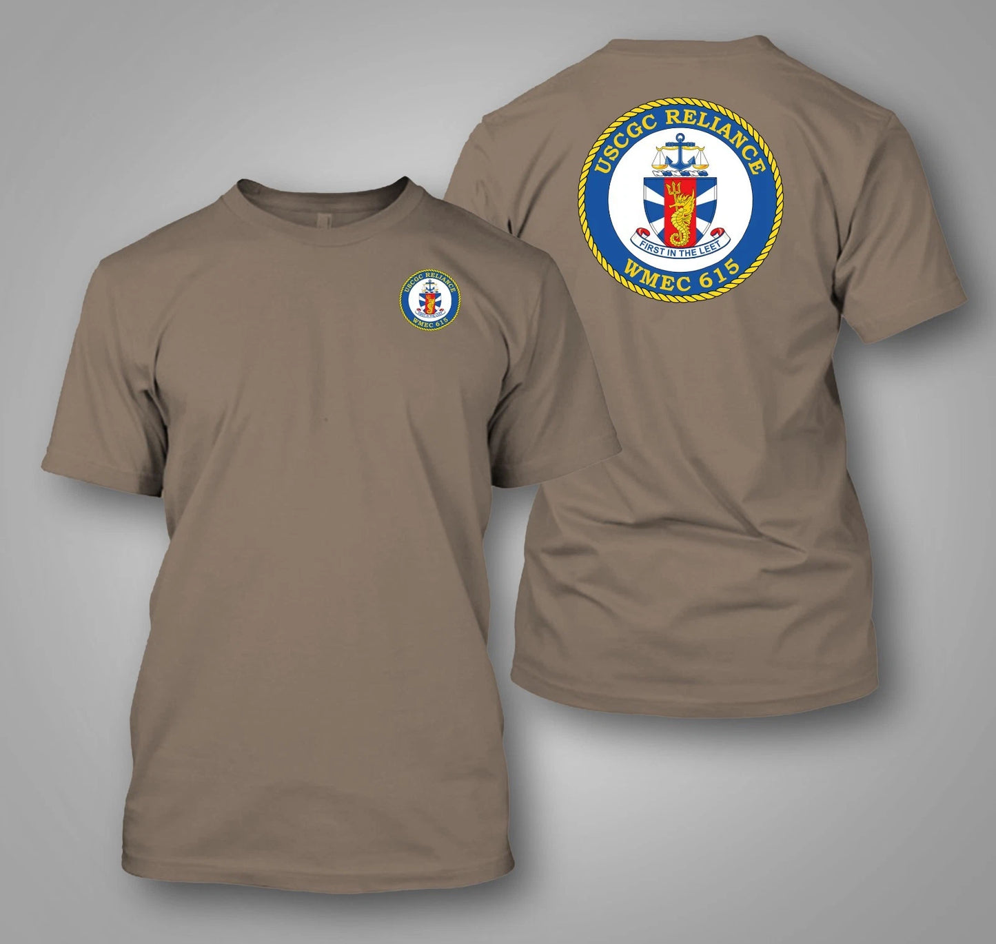 USCGC Reliance (WMEC-615)  U.S. Coast Guard Cutter -  Custom front and back tee