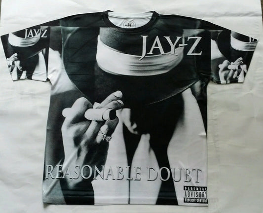 Jay Z Reasonable Doubt sublimated dry fit T Shirt  black brooklyn nyc hip hop
