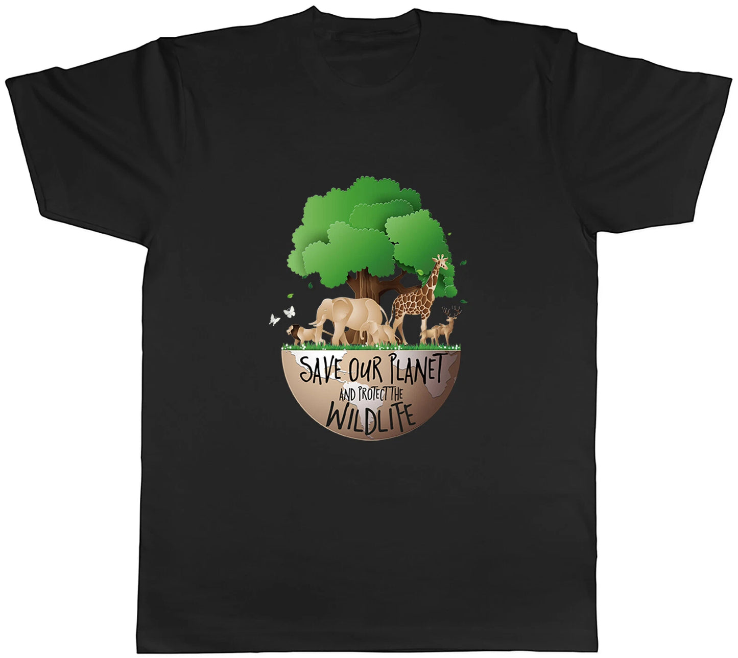 Save Our Planet Protect Our Wildlife Mens Unisex T-Shirt Tee