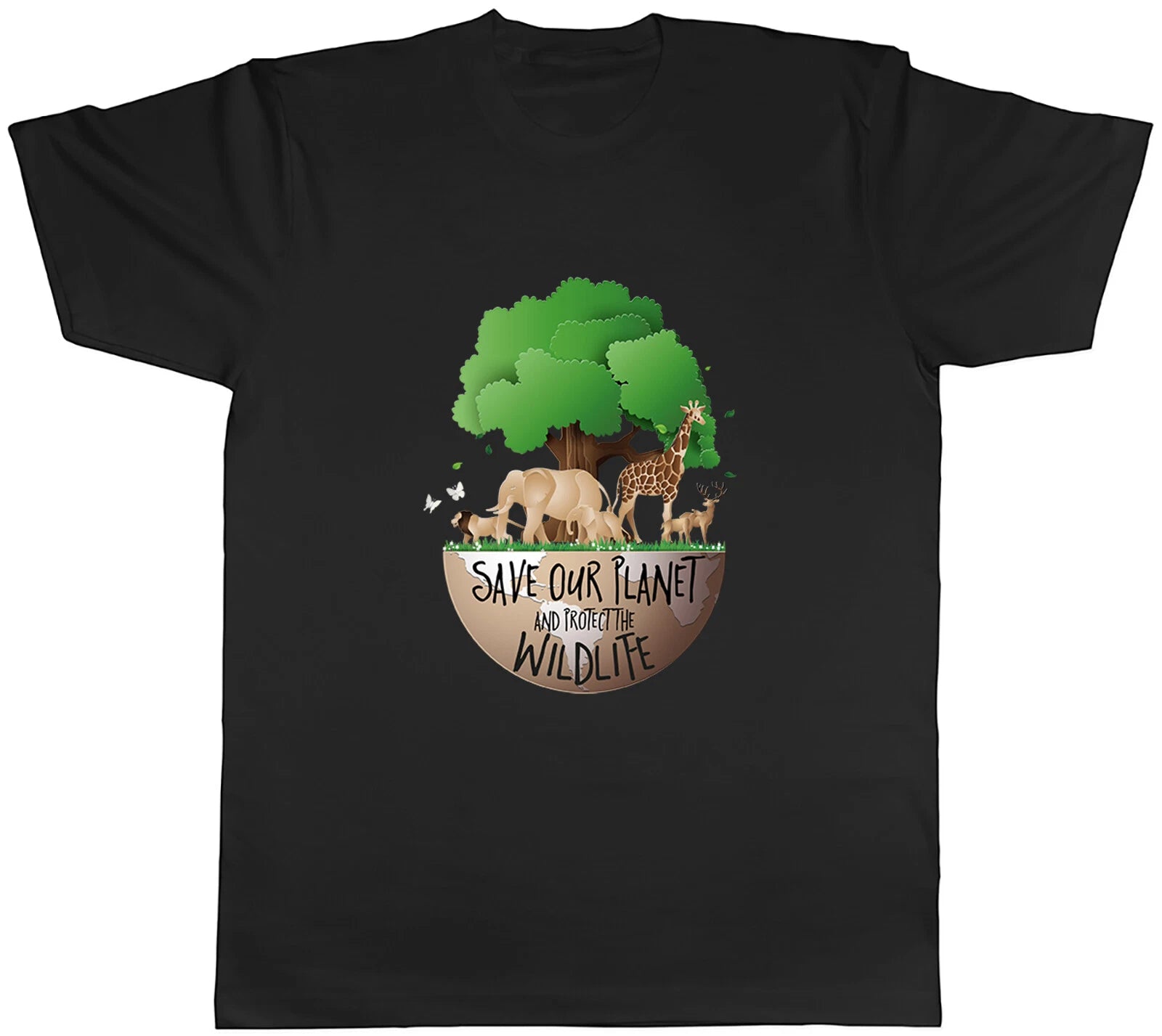 Save Our Planet Protect Our Wildlife Mens Unisex T-Shirt Tee