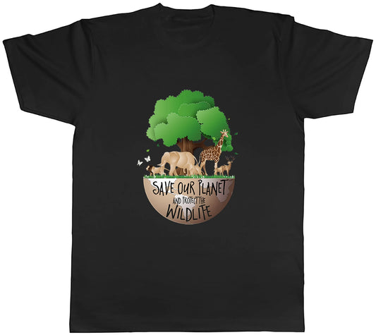 Save Our Planet Protect Our Wildlife Mens Unisex T-Shirt Tee