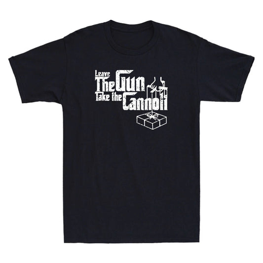 Leave The Gun Take the Cannoli Funny Saying Vintage Men's Short Sleeve T-Shirt