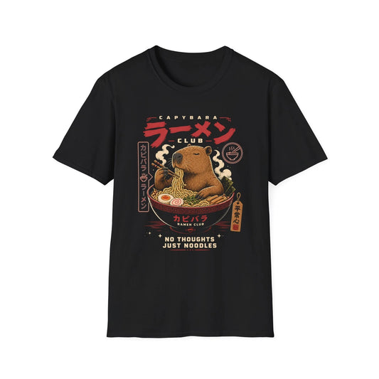 Capybara Ramen Club Unisex T-Shirt | Cute Noodle Bowl Graphic