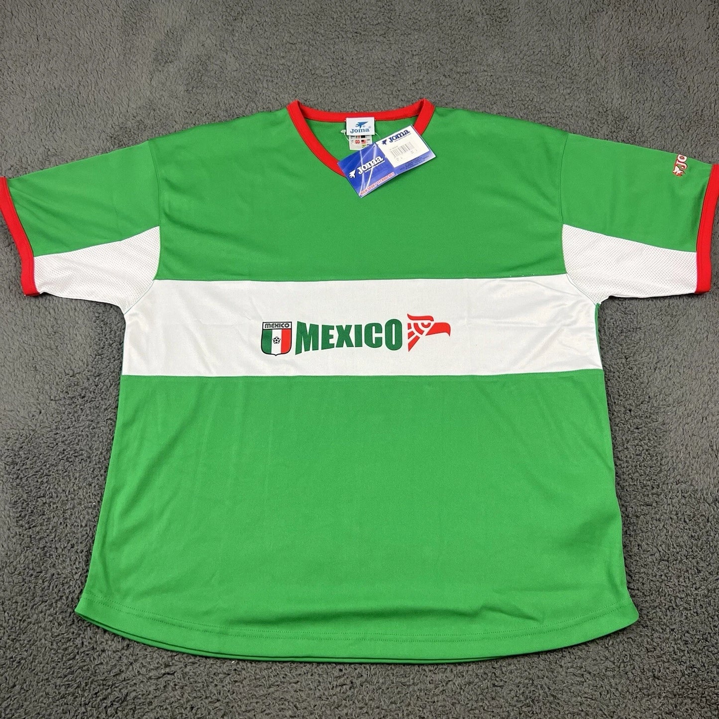 Mexico Soccer Jersey Mens Large Green Joma Short Sleeve Activewear Futbol