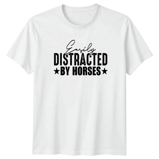 Easily Distracted By Horses T-Shirt Equestrian Horse 2026 Birthday Gift For Him