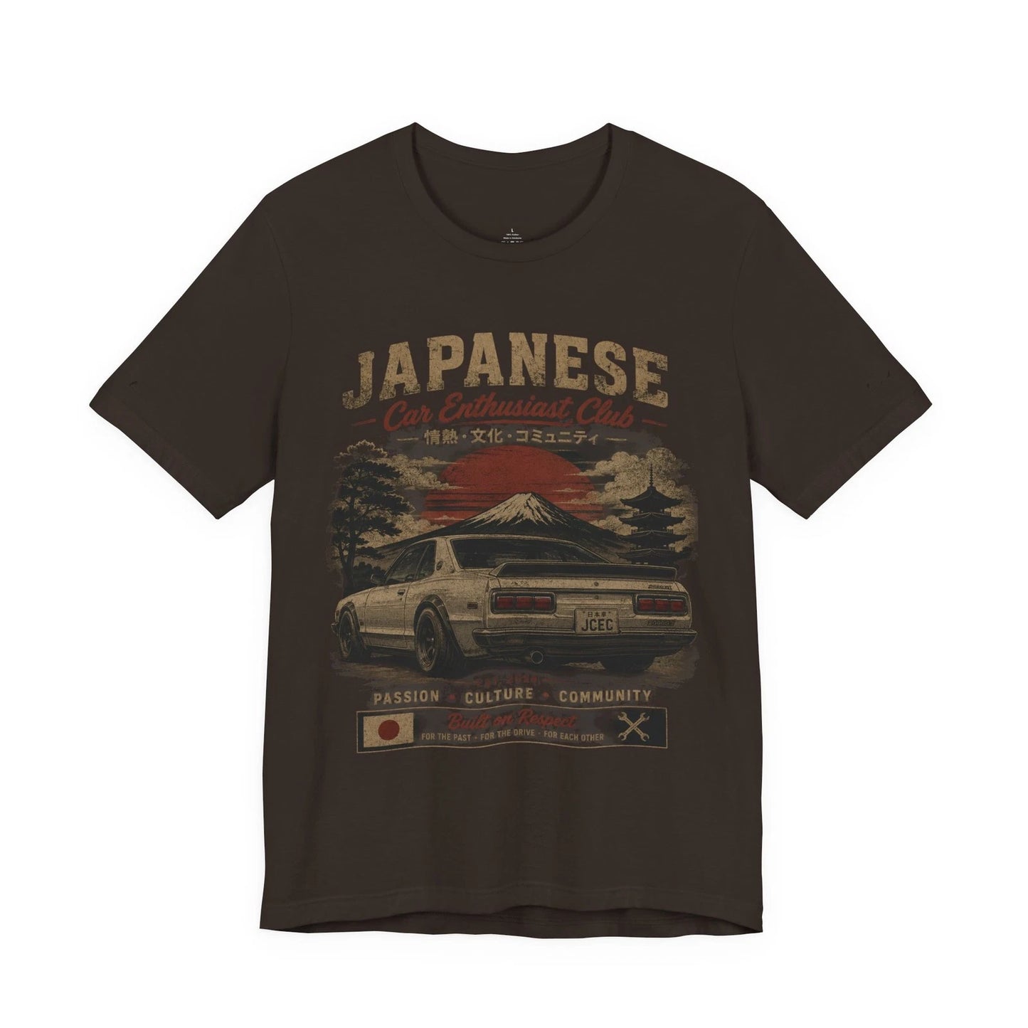 Japanese Retro Skyline T-Shirt | Vintage Car Mt. Fuji Racing Graphic