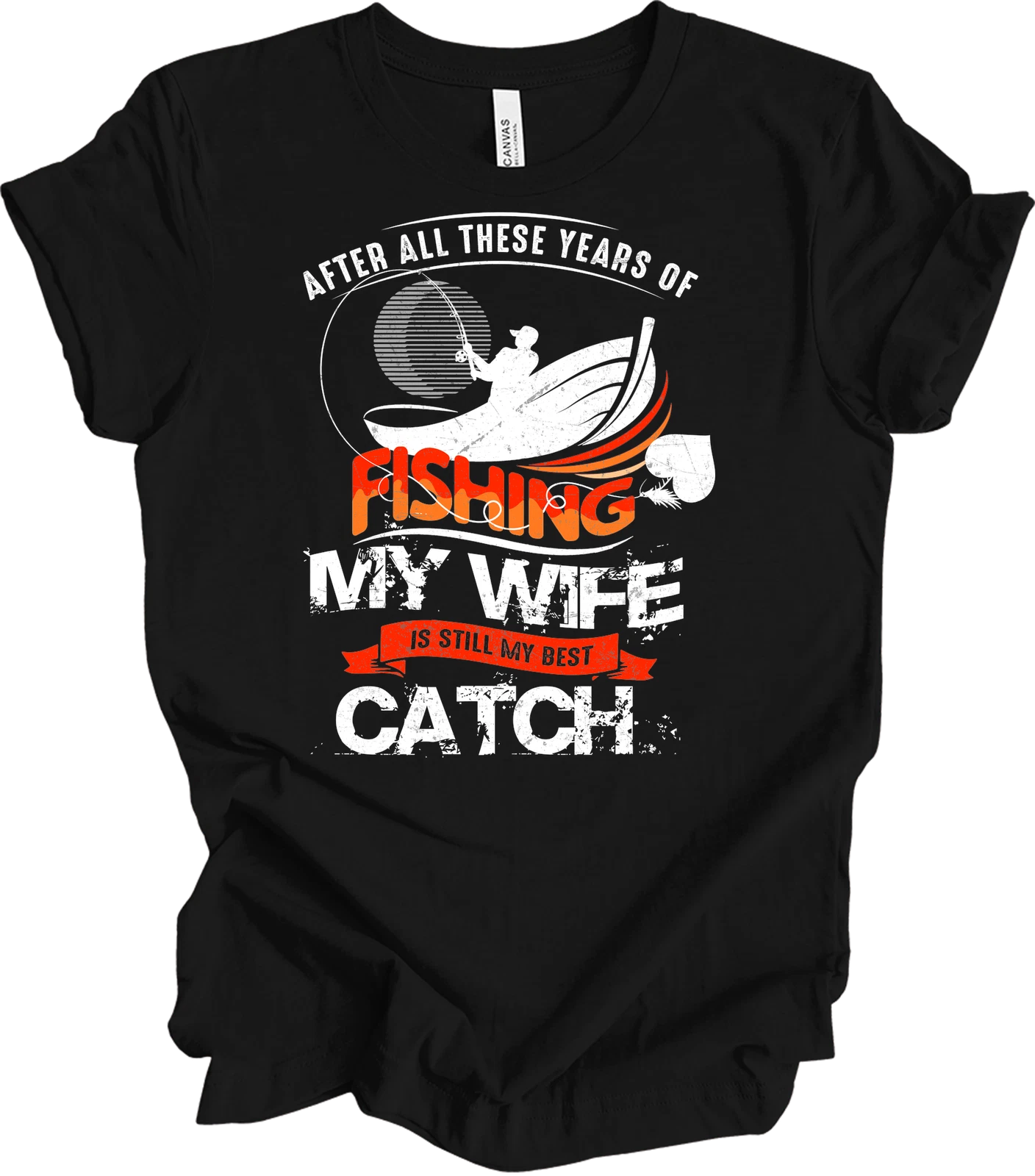 Fishing My Wife Best Catch T-Shirt - Funny Gift for Husbands