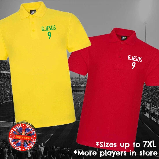 Gabriel Jesus Brazil Football Fan Polo Shirt Legend *Sizes Up To 7XL