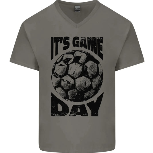 Football Its Game Day Soccer Mens V-Neck Cotton T-Shirt