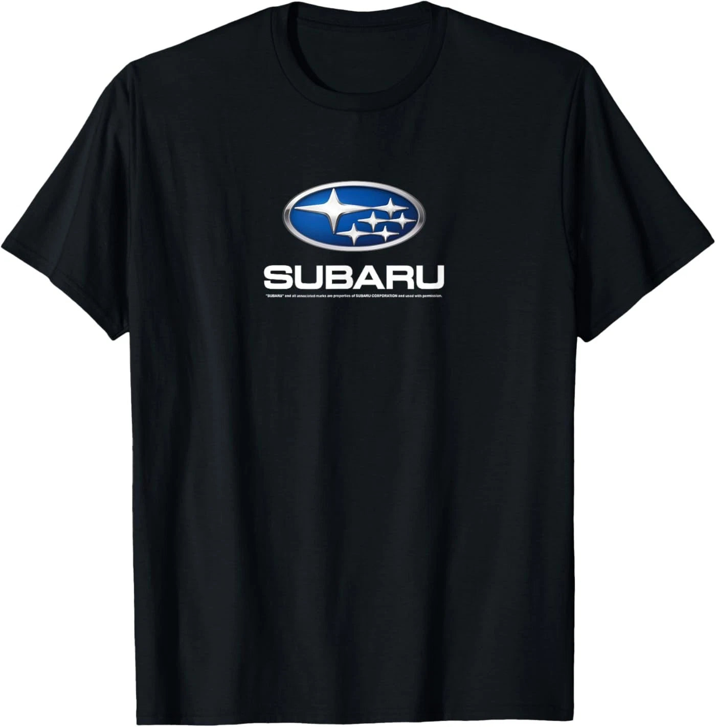 Subaru Modern Blue Stars Logo White Text Car Brand T-Shirt