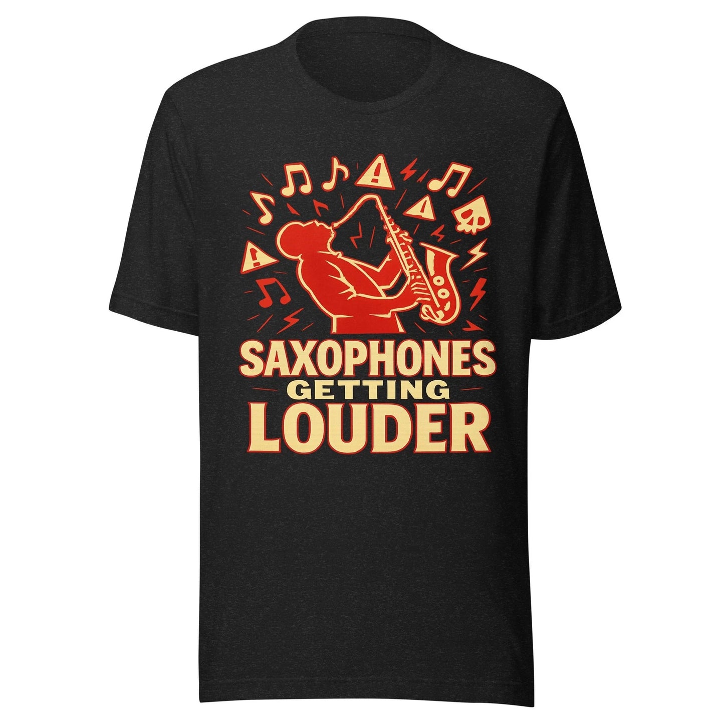 Saxophones Getting Louder Funny Doom Meme Shirt Mens Unisex Graphic Tee Gen Z