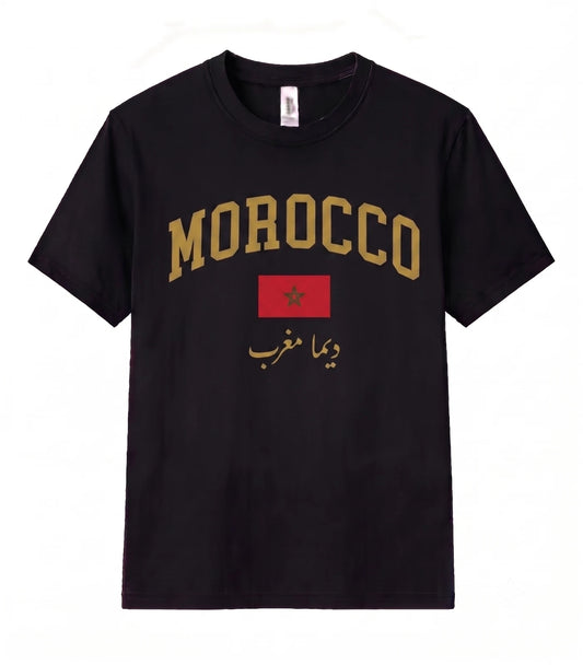 Morocco Shirt Dima Maghrib Arabic Flag T-Shirt Moroccan Pride Tee Gift Unisex