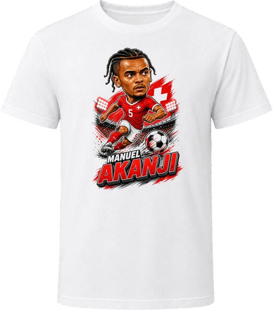 Manuel Akanji, Switzerland Caricature Soccer 2026 T Shirt