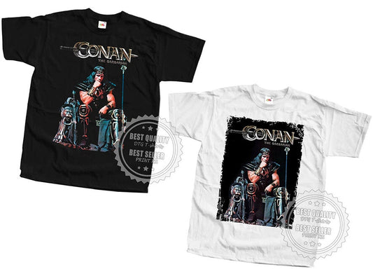 Conan the Barbarian 1982 T SHIRT v11 Movie Poster Black White sizes S to 5XL