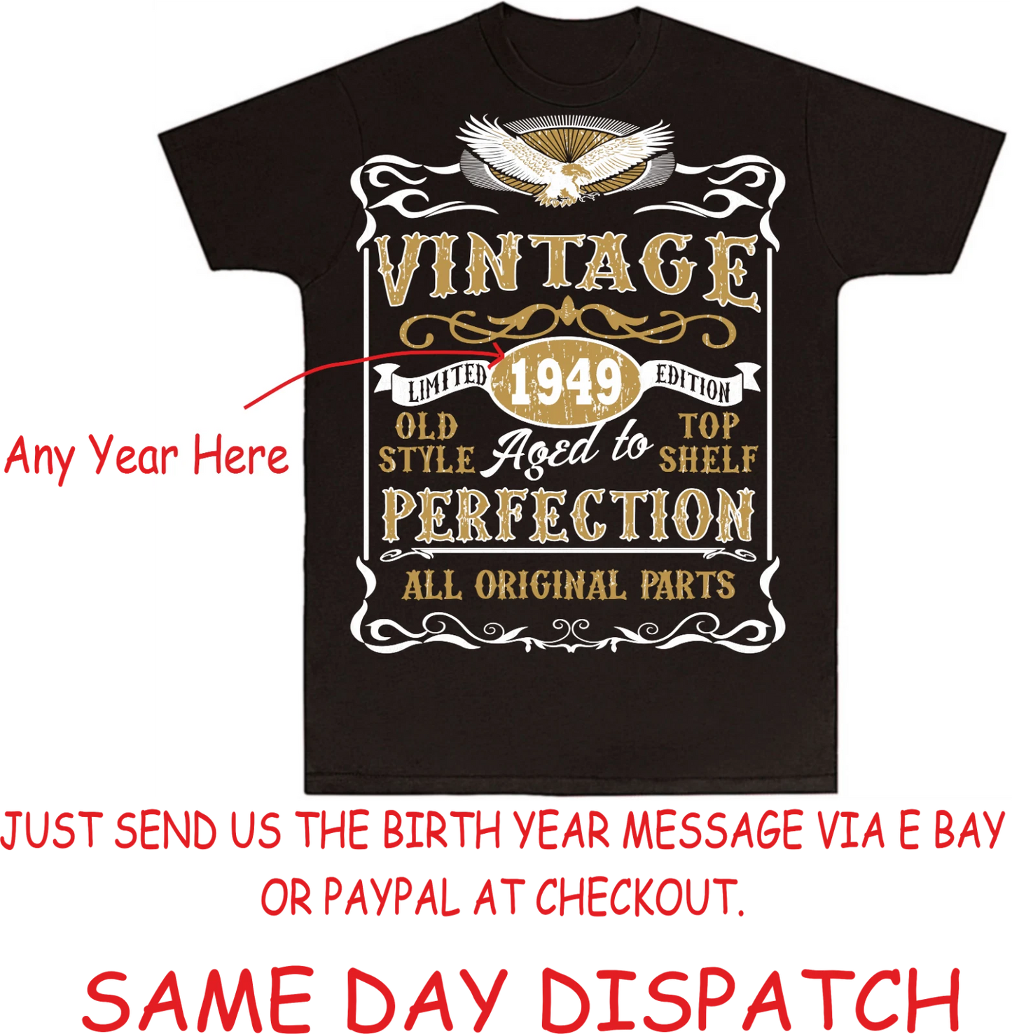 Made in (Any Year) Classic Vintage T-Shirt Birthday Born Year T Age Gift Tee TOP