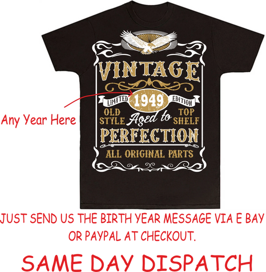 Made in (Any Year) Classic Vintage T-Shirt Birthday Born Year T Age Gift Tee TOP