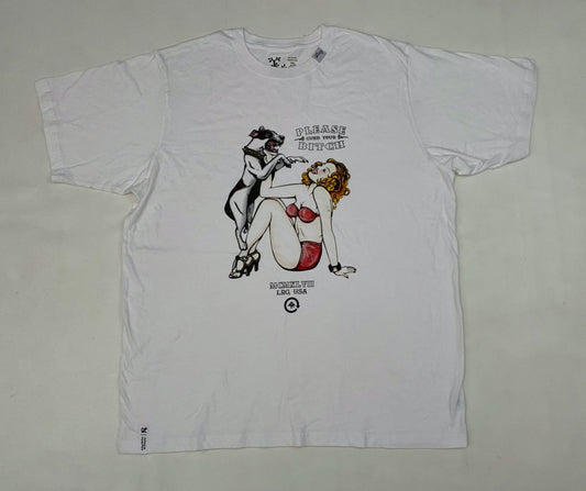 LRG Lifted Research Group Men’s White Cotton Graphic T Shirt Size 4XL
