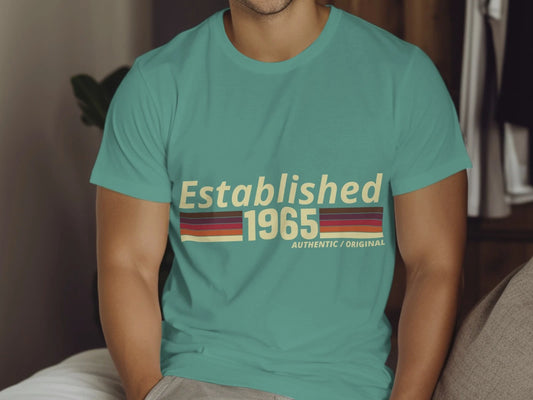 Personalised Established Birthday T Shirt Any Age Year Retro Gift Gildan Soft