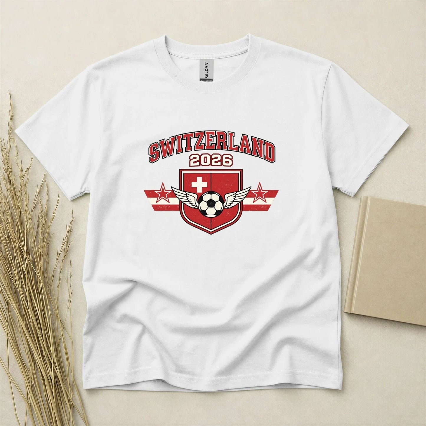 Switzerland 2026 Football Fan T Shirt Soccer Supporters Gildan Cotton Top