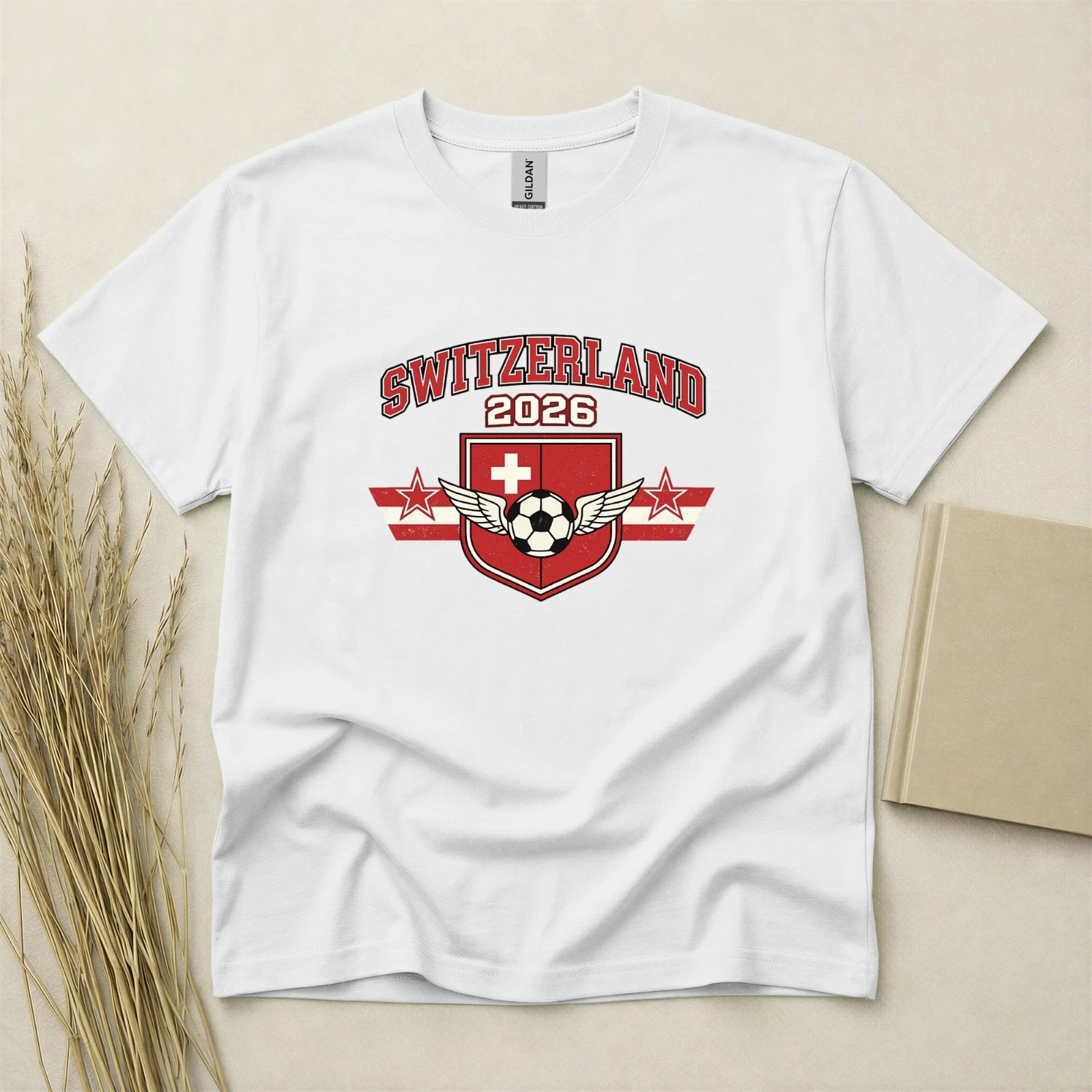 Switzerland 2026 Football Fan T Shirt Soccer Supporters Gildan Cotton Top