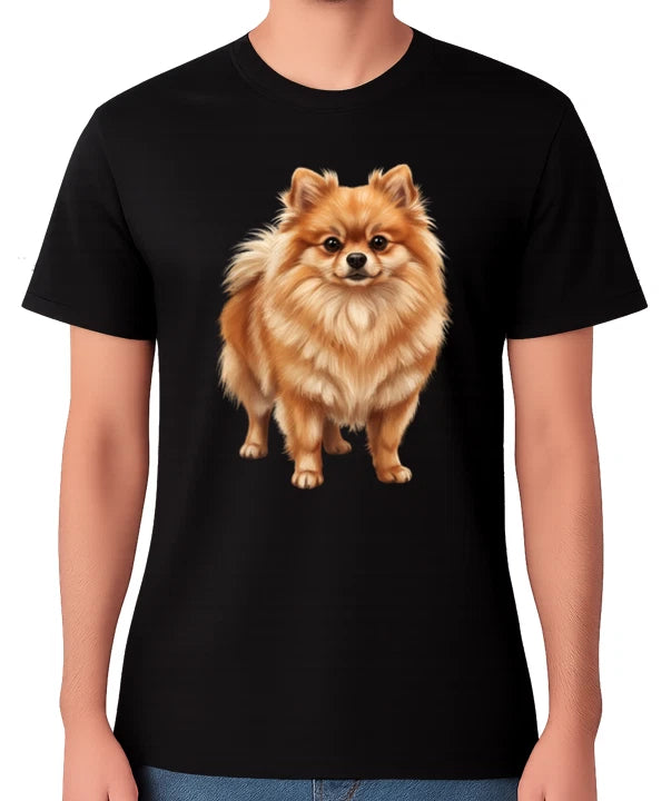 Pomeranian Dog Portrait T-Shirt Fluffy Puppy Lover Gift Unisex Tee