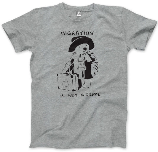 Migration is not a Crime Banksy Mens Unisex T-Shirt